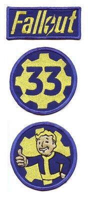 FALLOUT Vault-Tec - 3 Patch Set #3 - Walton Goggins Ella Purnell Video Game