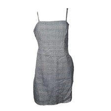 FOREVER 21 Black White Plaid Spaghetti Strap Zip Back Dress Womens Size L Large