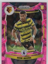 2021-22 Panini Prizm Premier League Adam Masina Rookie Pink Cracked Ice Watford