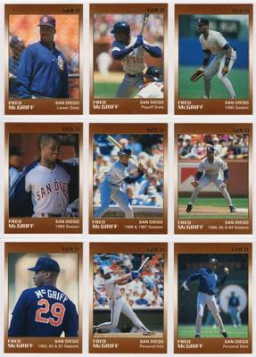 Fred McGriff 1991 Star Company San Diego Padres 9-card Gold Series Set  #/1500