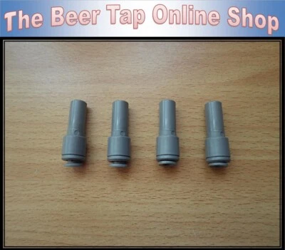 John Guest 3/8" Stem to 3/16" Tube Beer Line. JG Push-Fit Pipe Connector Reducer