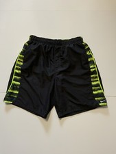 Nike Sportswear Black Neon Mesh Lined 9  Inseam Swim Trunk Shorts Sz. L