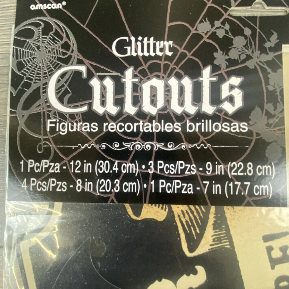 Calavera de miedo brillante recortes decoraciones de fiesta de Halloween calavera/mal horror Foto 2 de 4