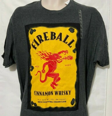 FIREBALL CINNAMON WHISKY Logo MEN'S TEE Size XL, 2XL NWT