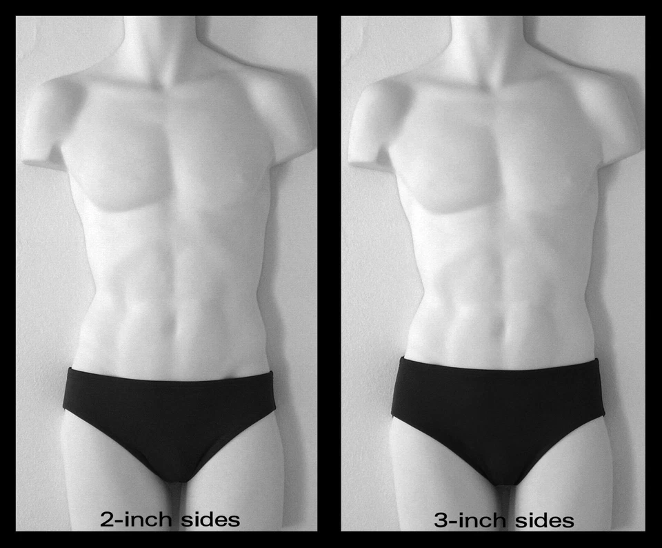 MENS Swim Brief Swimsuit in Regular or Low Rise in Black and White Scribbles - Image 4 of 4