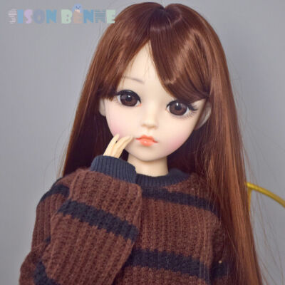 60cm 1/3 Spherical Splice BJD Doll Toy DIY Soft Dress Straight Brown Hair