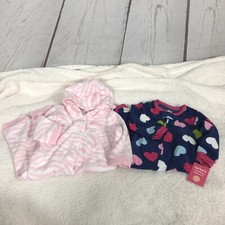 Carters Fleece Pajamas Girl 12 Months Set Of 2, NWT And VGUC