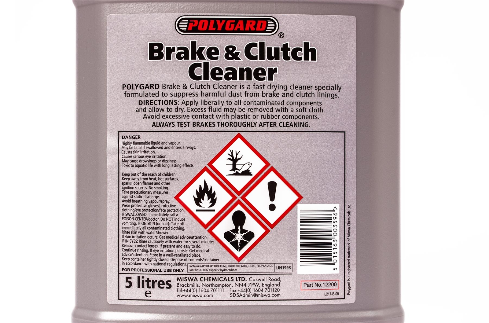 Polygard Brake & Clutch Cleaner Removes Oil, Grease, Dust Polyguard