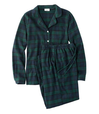 NWT llbean Women's Scotch Plaid Flannel Pajamas