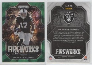 2022 Panini Prizm Fireworks Green Ice Prizm Davante Adams #F-16