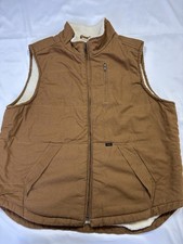 Lee Premium Select The Workwear Vest Gilet Size XL Brown Sherpa Lined Full Zip