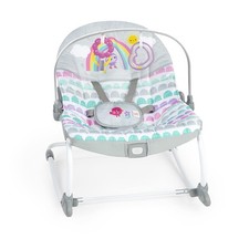 Baby Rocker Vibrating Rosy Rainbow Infant to Toddler Bright Starts 13030 Seat