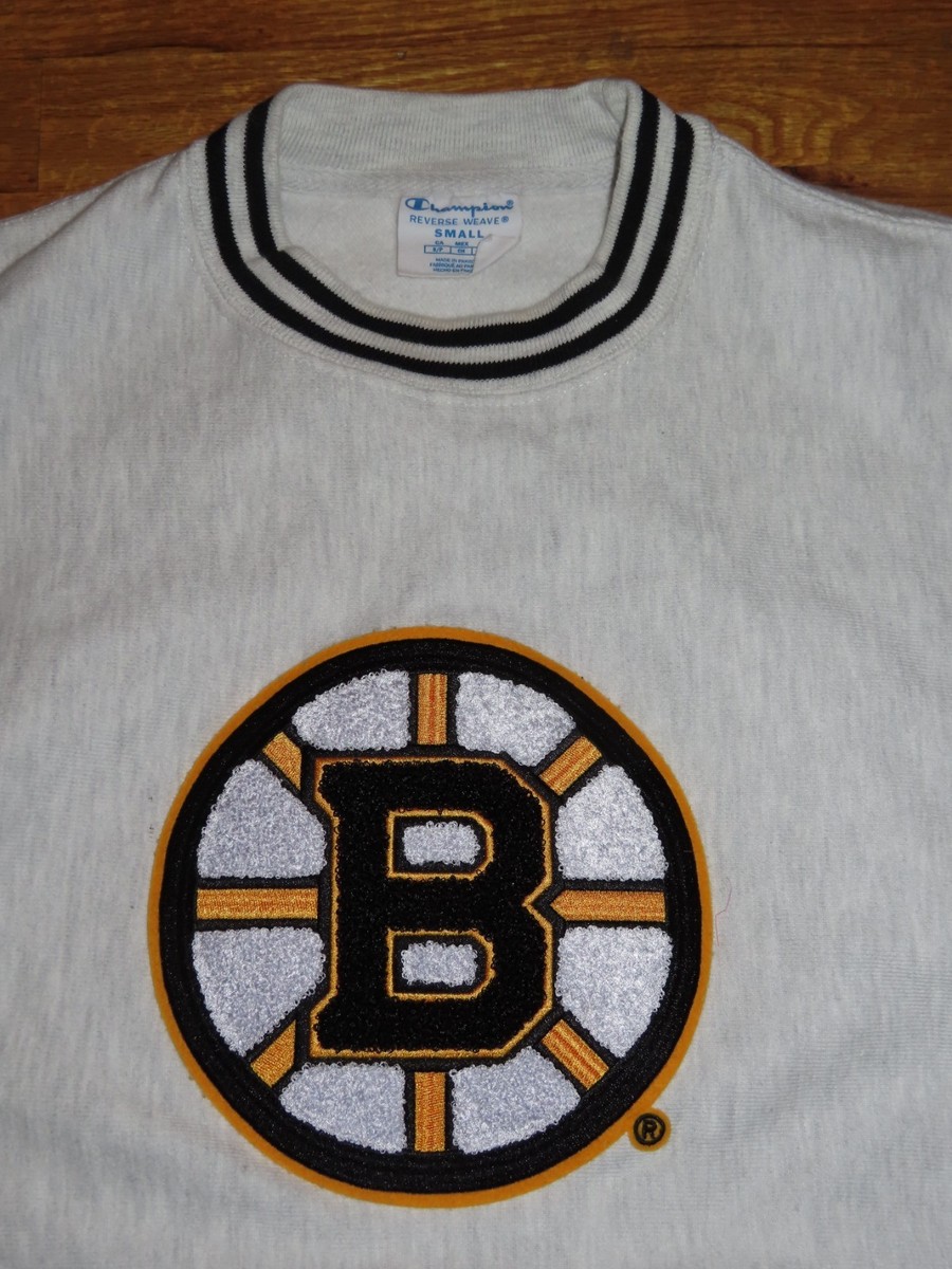 Vintage Champion Reverse Weave Label BOSTON Bruins Raised Crest