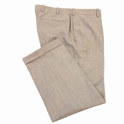 John Armstrong Clothier Gray Wool Trousers Cuffed Flat Front Tailored  38x30