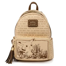 Loungefly Pokemon Mini Backpack Sepia Pikachu Beige NWT