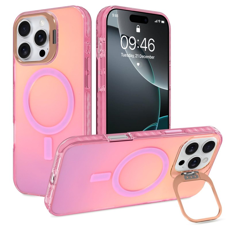 iPhone 16 Pro Max Case with Stand  Glitter Sparkly with Camera Lens Kickstand