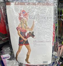 Leg Avenue Cowgirl Costume Set S Red/Blue Off-the-Shoulder Complete Outfit