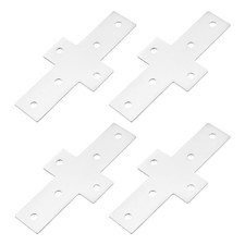 4Pcs 4545 Aluminum Extrusion Joint Plate Connector Cross Shape Bracket, Silver