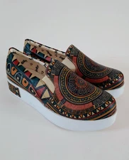 Goby Slip On Chunky Platform Mandala Mule Clogs Womens US 7.5 EUR 38