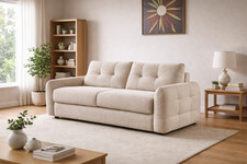 3 Seater Sofa Bed Fabric Pull Out Guest Bed Modern Living Room