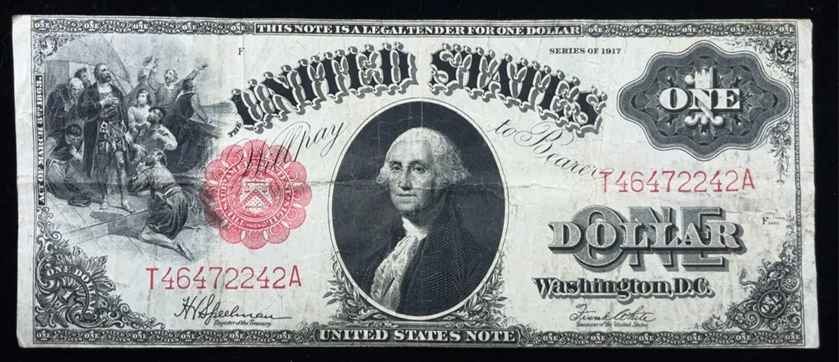 Series of 1917 $1 United States Note in Extra Fine XF Condition FR