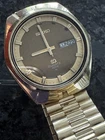 SEIKO SQ 4004 Men's Vtg Watch 70’s Brown Dial Quartz 4633-8049 37mm -Not Working