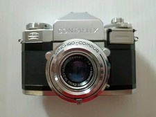 Untested ZEISS IKON Contaflex IV 35mm Camera w/Tessar 50mm f/2.8, Case Manual