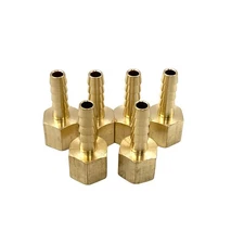 6 Pcs Brass 1/4" NPT Female to 1/4" Barb Air Hose Fittings, 1/4" FNPT to Barb...