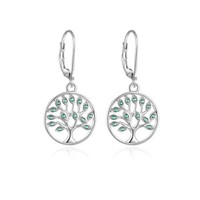 Elegante Silberohrringe Mit Zirkonen Baum Des Lebens AGUC917L