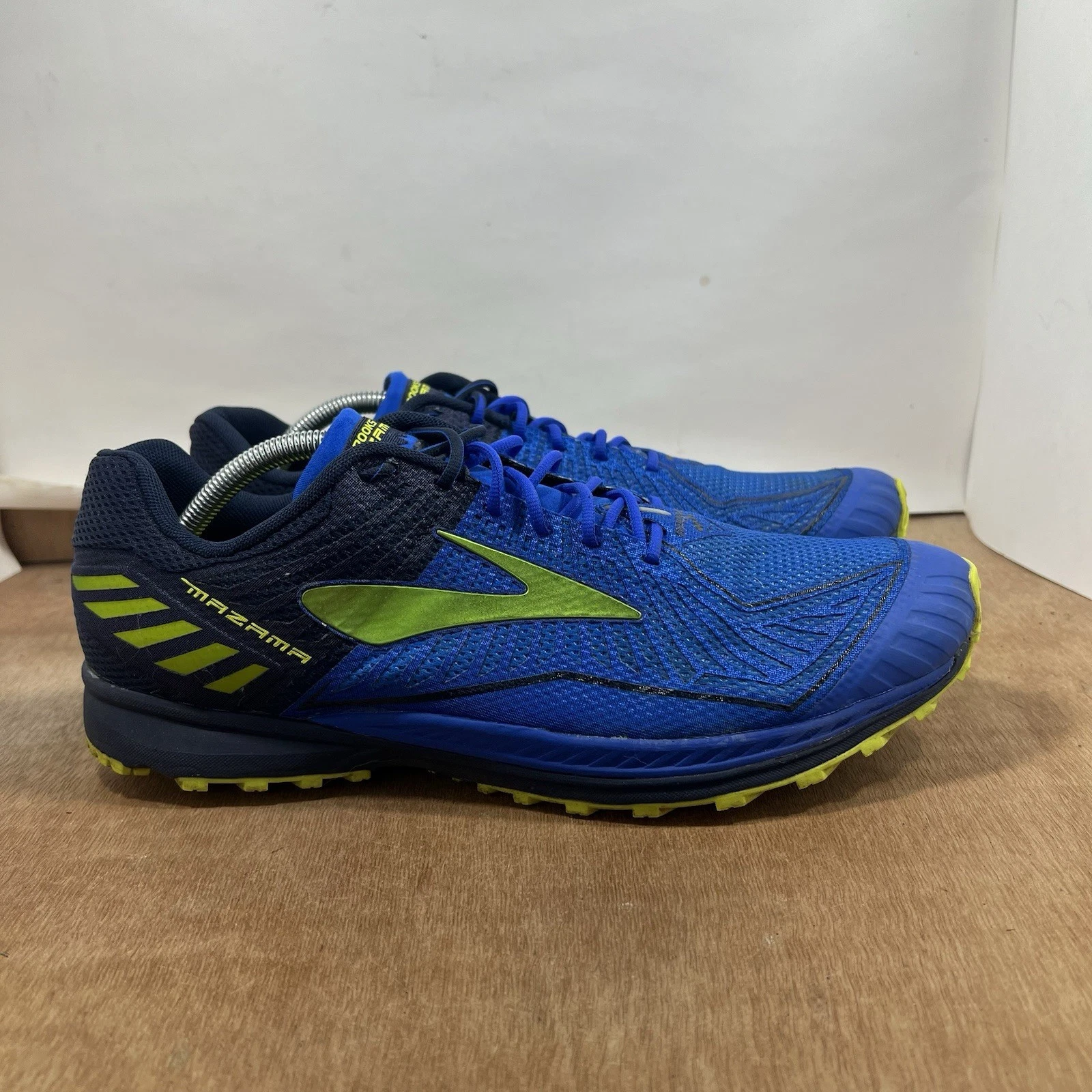 Brooks Mazama Men Size 12 Trail Running Shoes Lightweight Athletic Blue Yellow