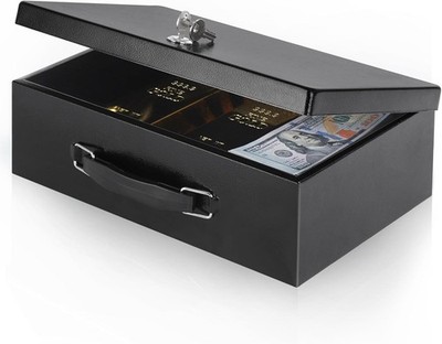 Portable Fire Safe Box with Key Lock - Secure Storage for Irreplaceable Items