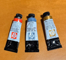 Daniel Smith watercolor 15ml Cad Red Med Hue, Lunar Blue, Iridescent GoldStone