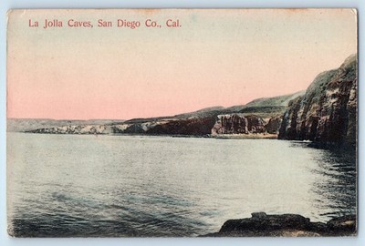 1905 San Diego California CA Vintage Postcard La Jolla Caves Beach Unposted