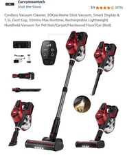 Cordless Vacuum Cleaner, 30Kpa Home Stick Vacuum, Smart Display & 1.5L Dust Cup,
