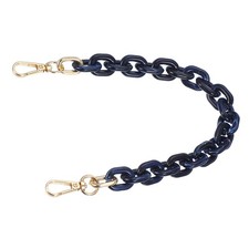 Acrylic Purse Strap 15 Inch Luxury Handbag Chain Handle Straps - Dark Blue/White