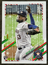 Topps Holiday 2021 Cristian Javier Houston Astros RC Rookie Card #HW74. rookie card picture