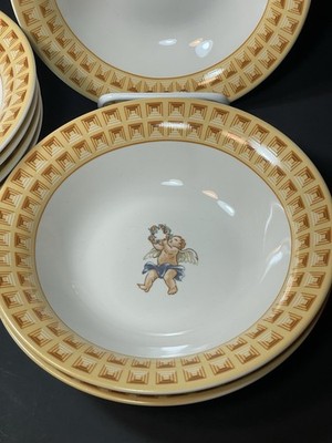 Fitz & Floyd Omnibus Habitat Americana Cherub Set Of 7 Soup Bowl 7.25  Angel