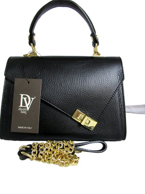 ITALIAN TRENDY PEBBLED LEATHER HANDBAG BAG SATCHEL by DIVA's - MADE IN ITALY