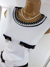 Frank Lyman Black & White Chanel Look Lined Dress, UK 12, Perfect Condition