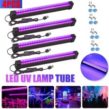 4PCS UV Black Light Bar Fixtures Ultraviolet Lamp Strip US Plug DJ Party Club