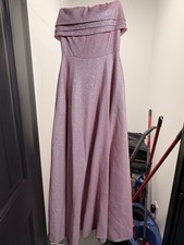 Windsor Pink Glitter Off-Shoulder Strapless Long Formal Gown Dress Size S