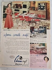 1949 Chromcraft Dinette sets Vintage Furniture Dorothy Lamour Ad 