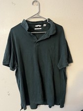 Calvin Klein Liquid Touch Polo Shirt Short Sleeve Green Solid Mens Size XXL