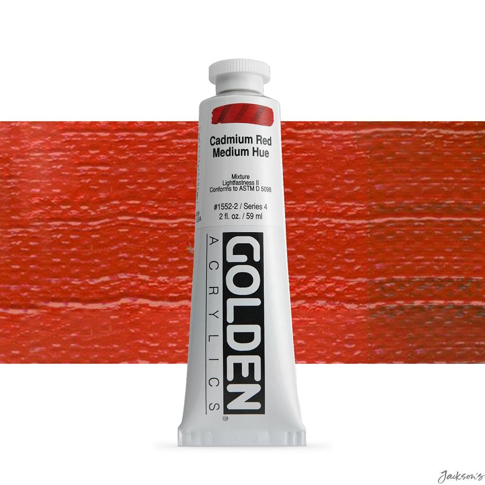 Golden Heavy Body Acrylic Paint 59ml Tube Cadmium Red Medium Hue For Artists