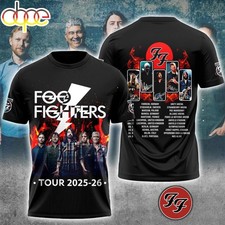New Limited Foo Fighters Tour EU-UK 2026 3D Shirt For Fans CL787