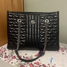 Gucci Aria Marmont Matelasse Medium Tote Black Bag