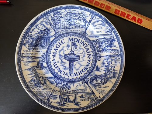 ~~ Vintage 9" Souvenir Teller 1971-1976 ~ Magic Mountain ~ Valencia, Kalifornien ~~