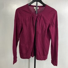 Ann Taylor Loft Womens Cardigan Sweater Size S Long Sleeve Cranberry Red Button
