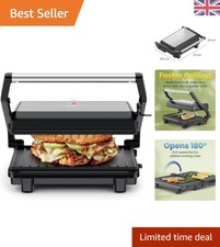 Stainless Steel Panini Press with 180-Degree Floating Hinge – 700W Gourmet Maker