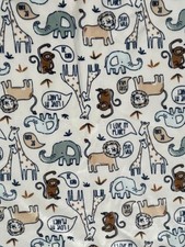 Le Top Bebe Baby Blanket Plush Sherpa Safari Jungle Zoo Animals I LOVE MY PLANET